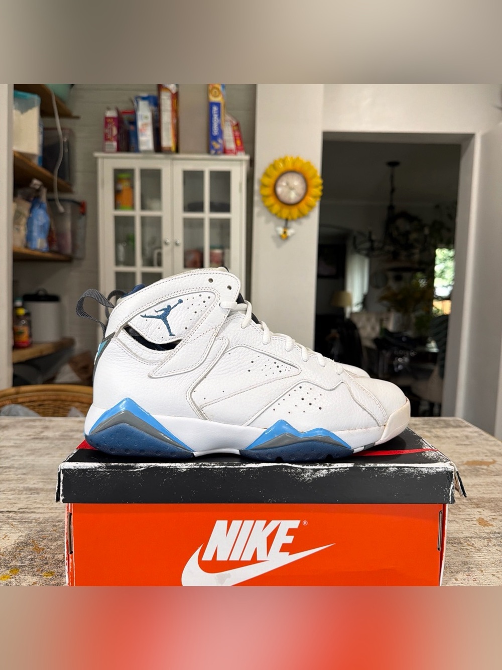 Air Jordan 7 Retro French University Blue White (2015) Size 8.5 / 304775-107